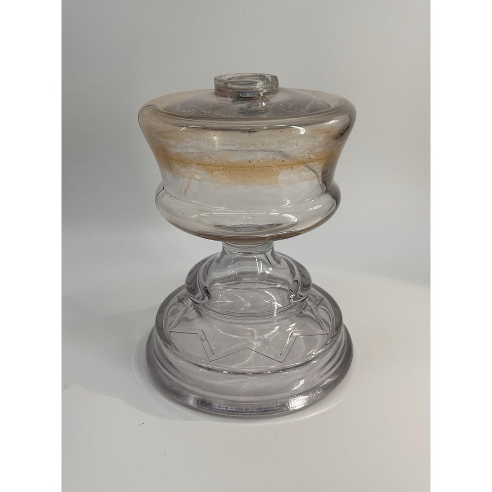 Vintage Early American Pattern Glass Oil Lamp‎ W/ Homart 15A Glass Plug Fuse